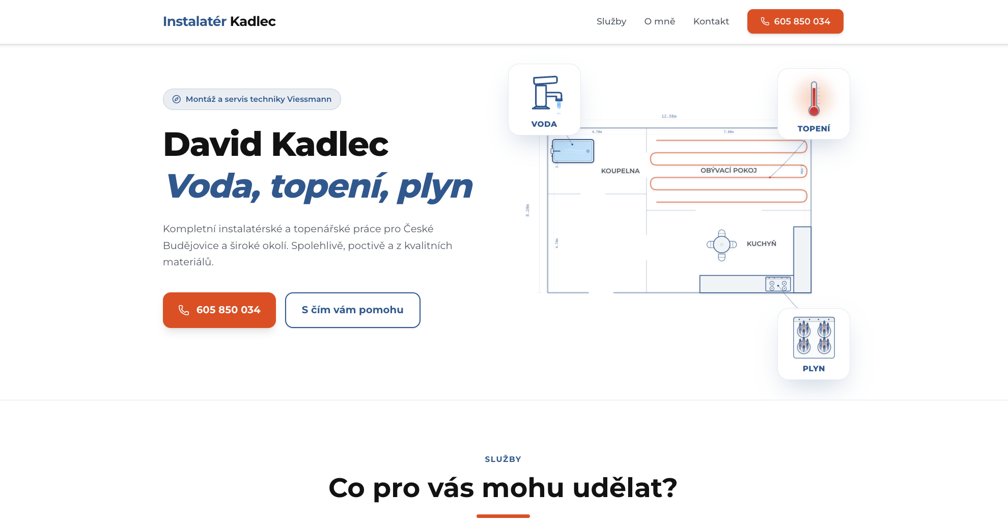 Homepage webu Kadlec